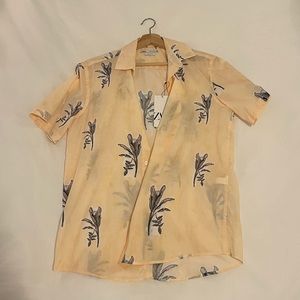 Mens Zara Floral Print button down T-shirt